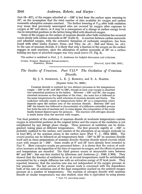 The oxides of uranium. Part VII. The oxidation of uranium dioxide