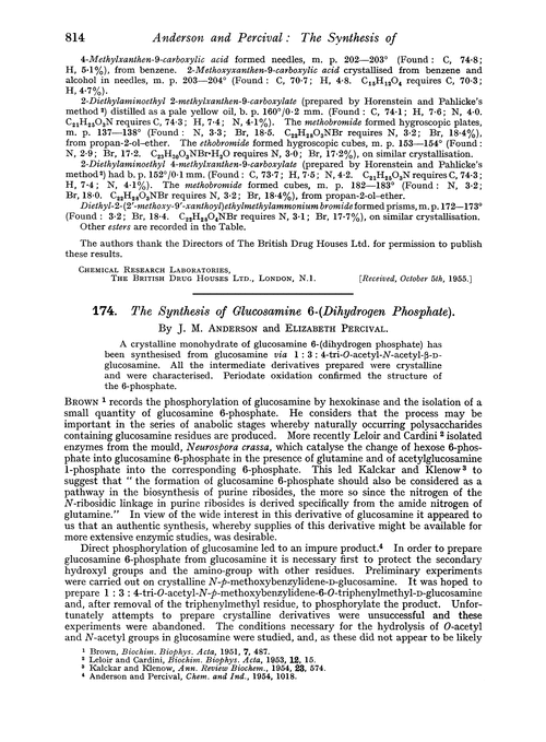 174. The synthesis of glucosamine 6-(dihydrogen phosphate)