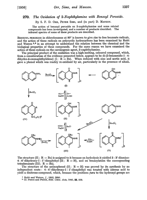 270. The oxidation of 2-naphthylamine with benzoyl peroxide