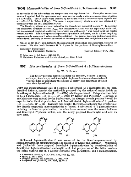 597. Monomethiodides of some 3-substituted 4 : 7-phenanthrolines