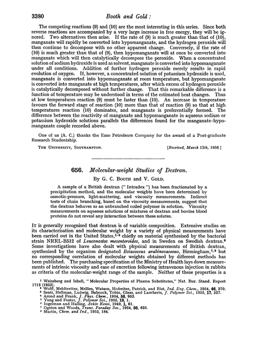 656. Molecular-weight studies of dextran