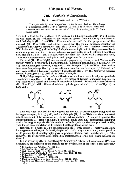 718. Synthesis of lapachenole