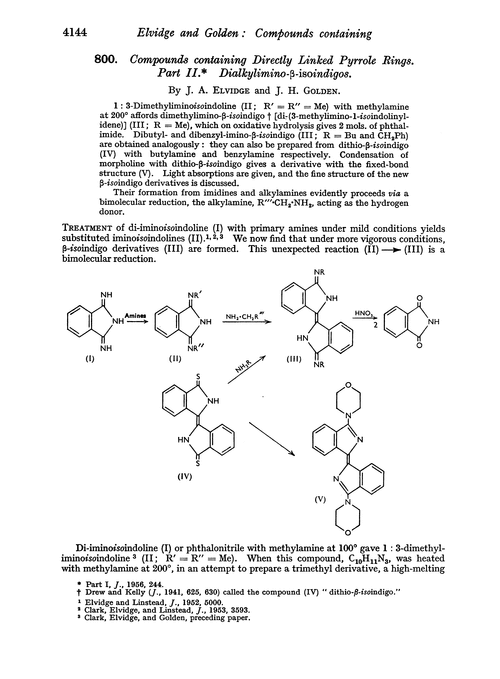 800. Compounds containing directly linked pyrrole rings. Part II. Dialkylimino-β-isoindigos