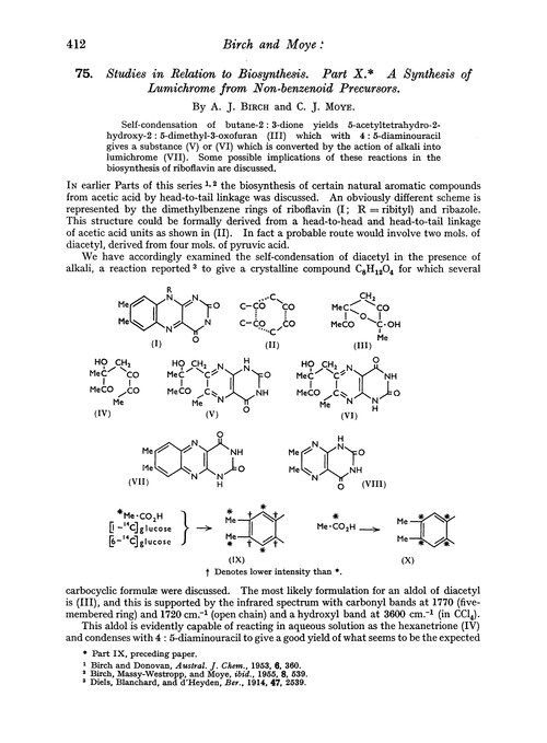 75. Studies in relation to biosynthesis. Part X. A synthesis of lumichrome from non-benzenoid precursors