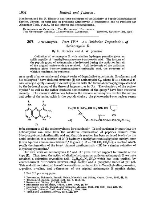 307. Actinomycin. Part IV. An oxidative degradation of actinomycin B