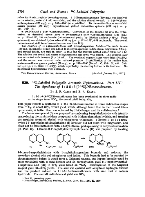 539. 14C-labelled polycyclic aromatic hydrocarbons. Part III. The synthesis of 1 : 2-5 : 6-[9-14C]dibenzanthracene