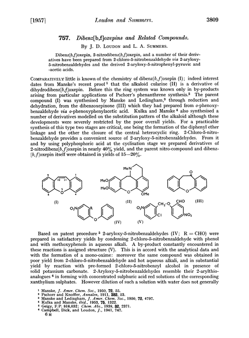 757. Dibenz[b,ƒ]oxepins and related compounds