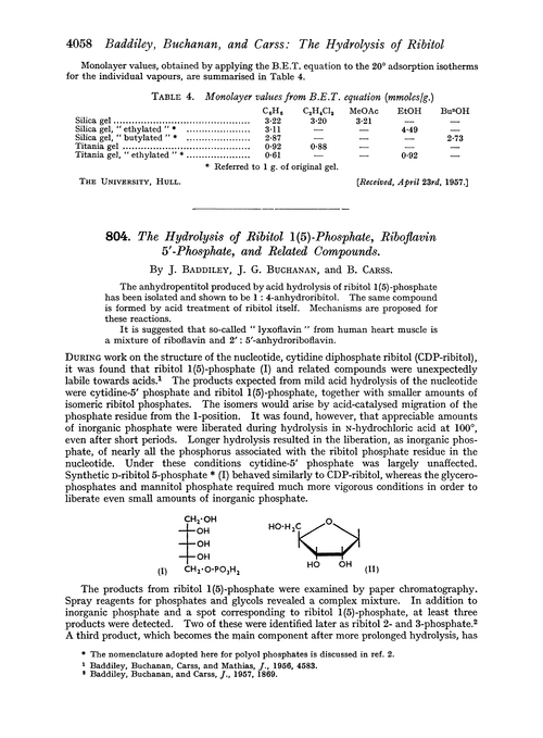 804. The hydrolysis of ribitol 1(5)-phosphate, riboflavin 5′-phosphate, and related compounds