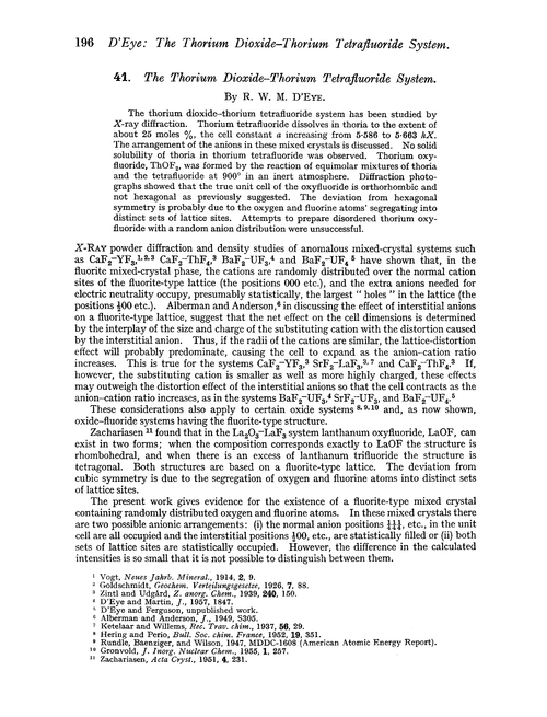 41. The thorium dioxide–thorium tetrafluoride system