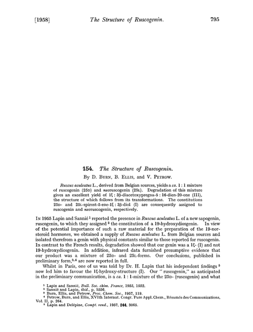 154. The structure of ruscogenin