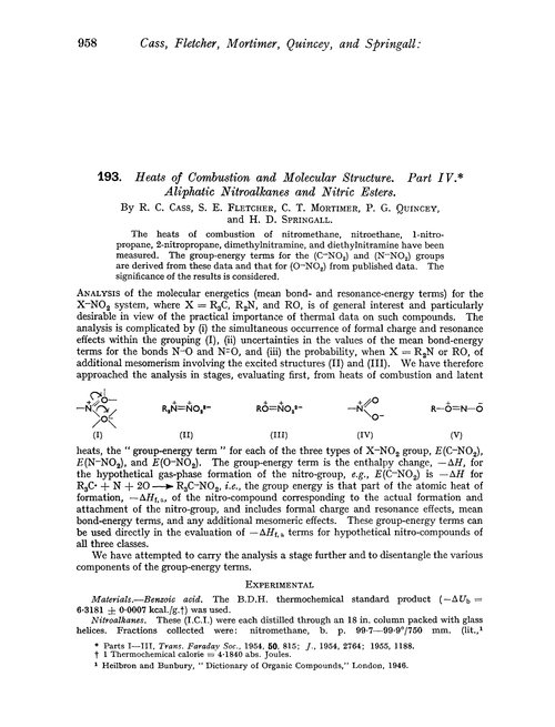 193. Heats of combustion and molecular structure. Part IV. Aliphatic nitroalkanes and nitric esters