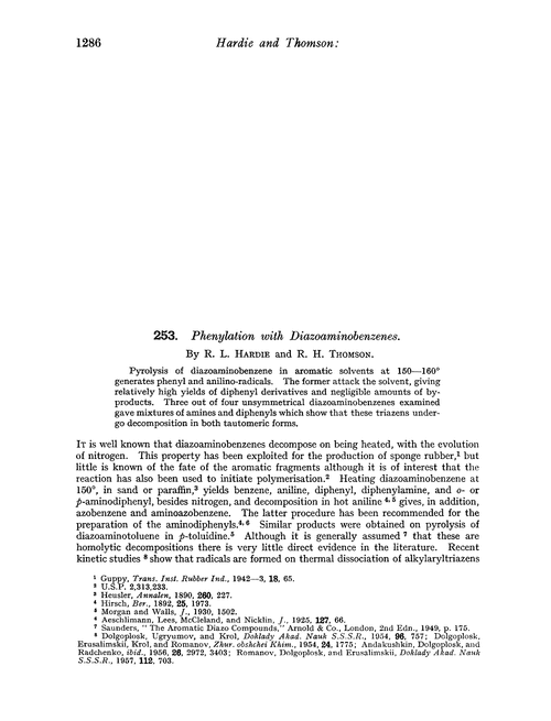 253. Phenylation with diazoaminobenzenes