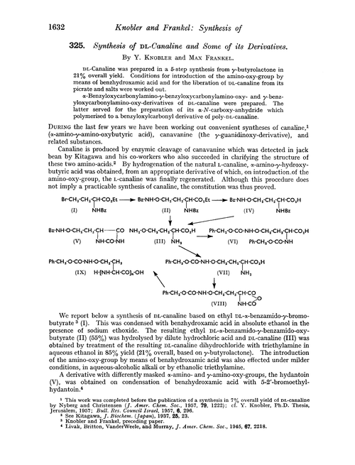 325. Synthesis of DL-canaline and some of its derivatives