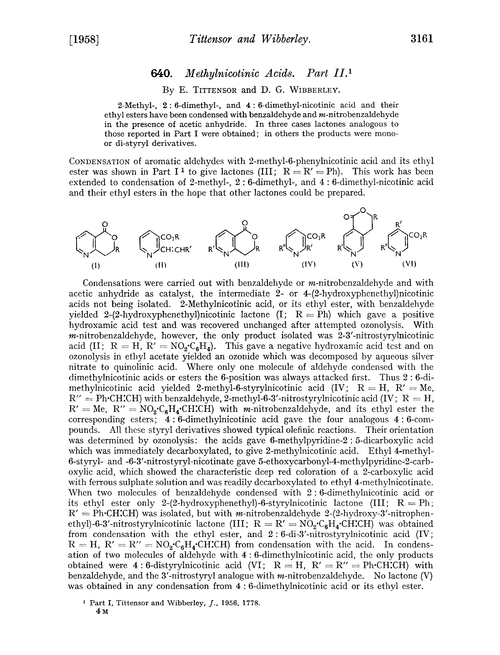 640. Methylnicotinic acids. Part II