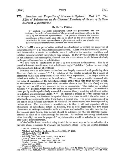 770. Structure and properties of mesomeric systems. Part V. The effect of substituents on the chemical reactivity of the (4γ+ 2) non-alternant hydrocarbons