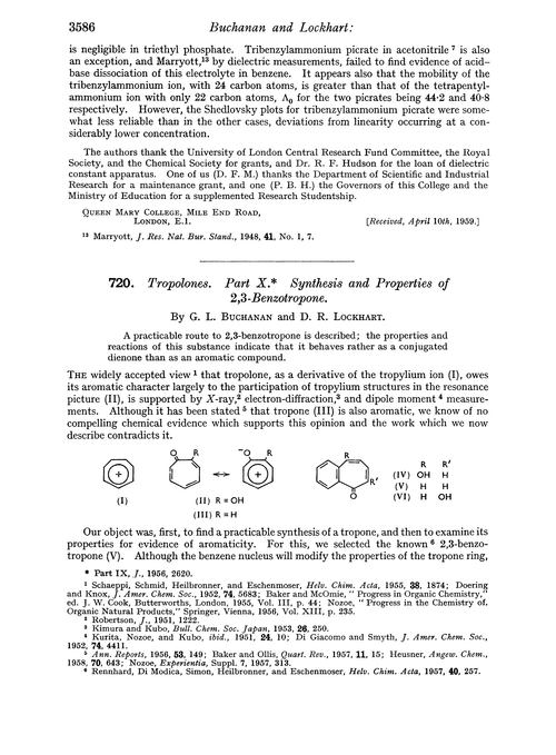 720. Tropolones. Part X. Synthesis and properties of 2,3-benzotropone