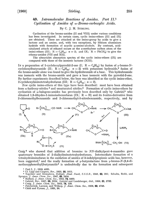 49. Intramolecular reactions of amides. Part II. Cyclisation of amides of ω-bromo-carboxylic, acids