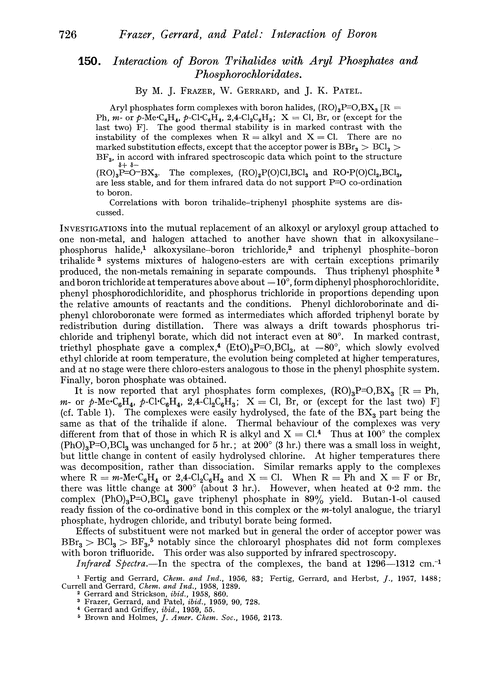 150. Interaction of boron trihalides with aryl phosphates and phosphorochloridates