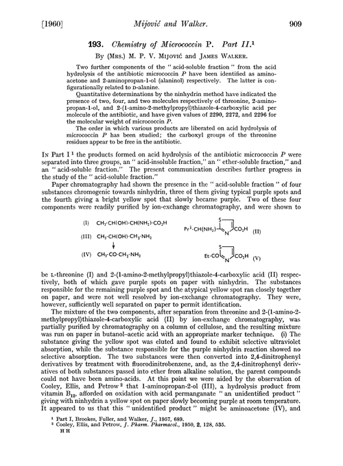 193. Chemistry of micrococcin P. Part II