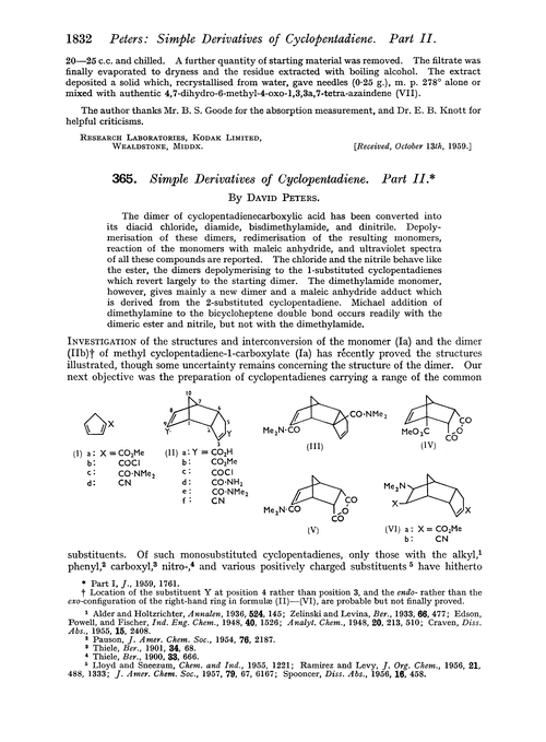 365. Simple derivatives of cyclopentadiene. Part II