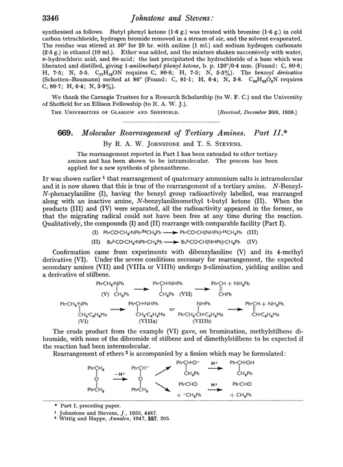 669. Molecular rearrangement of tertiary amines. Part II