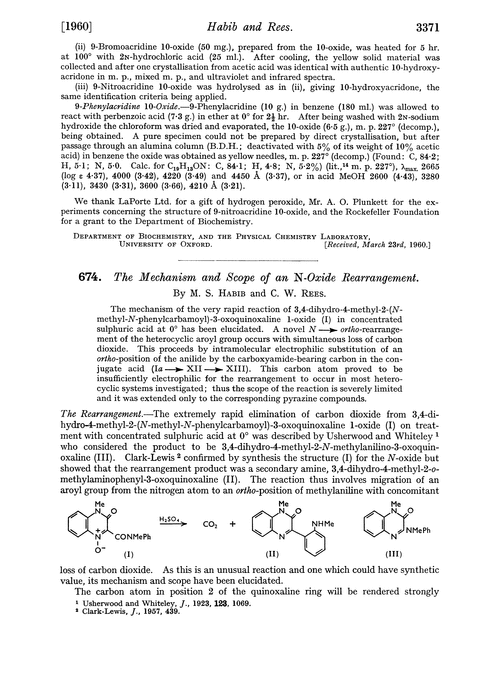 674. The mechanism and scope of an N-oxide rearrangement