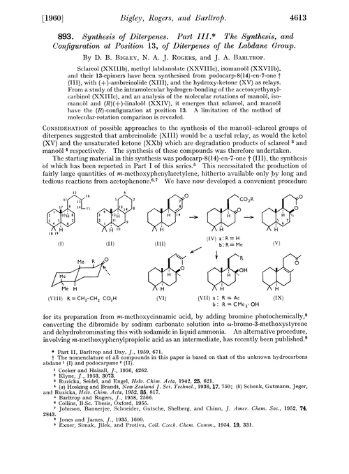 893. Synthesis of diterpenes. Part III. The synthesis, and configuration at position 13, of diterpenes of the labdane group