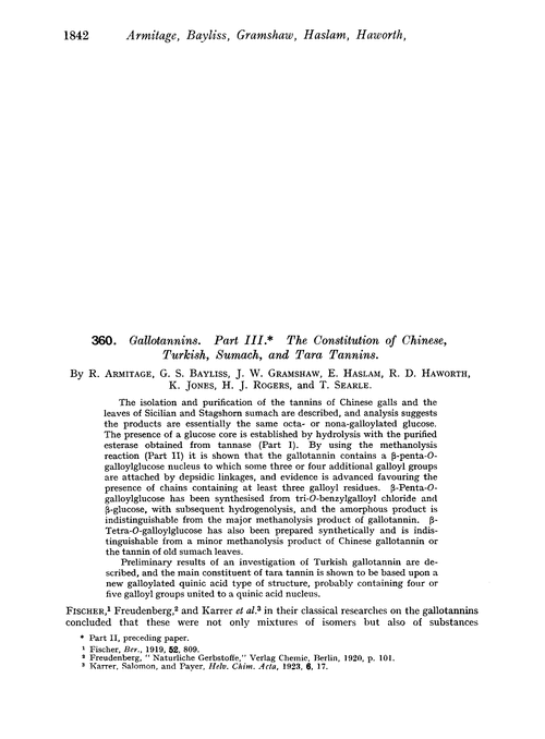 360. Gallotannins. Part III. The constitution of Chinese, Turkish, sumach, and tara tannins