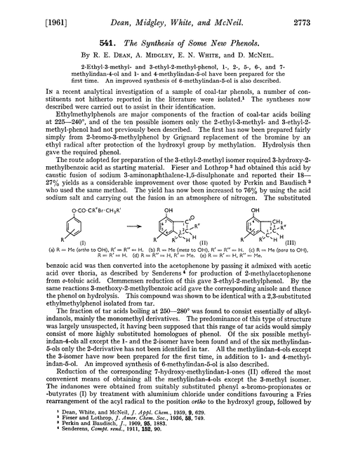 541. The synthesis of some new phenols
