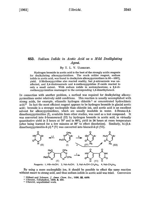 653. Sodium iodide in acetic acid as a mild dealkylating agent