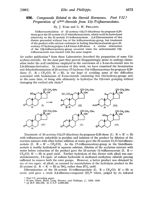 896. Compounds related to the steroid hormones. Part VII. Preparation of Δ9(11)-steroids from 11β-trifluoroacetates