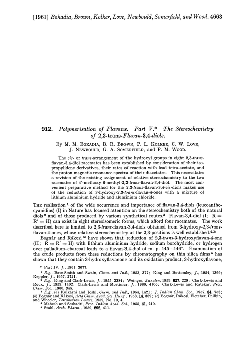 912. Polymerisation of flavans. Part V. The stereochemistry of 2,3-trans-flavan-3,4-diols