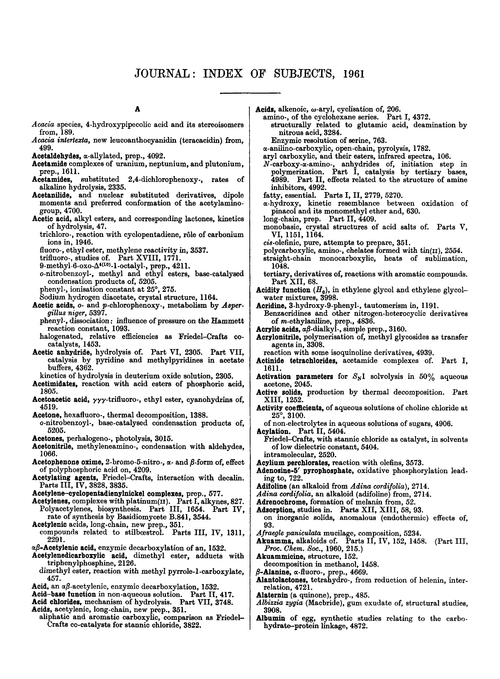 Journal: index of subjects, 1961