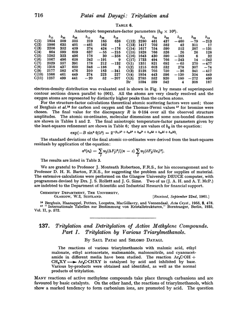 137. Tritylation and detritylation of active methylene compounds. Part I. Tritylation by various triarylmethanols