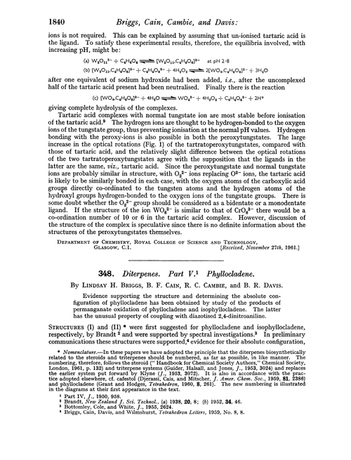 348. Diterpenes. Part V. Phyllocladene