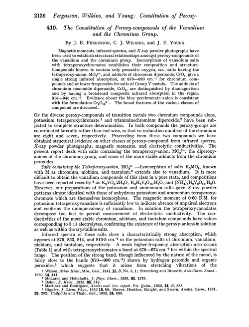 410. The constitution of peroxy-compounds of the vanadium and the chromium group