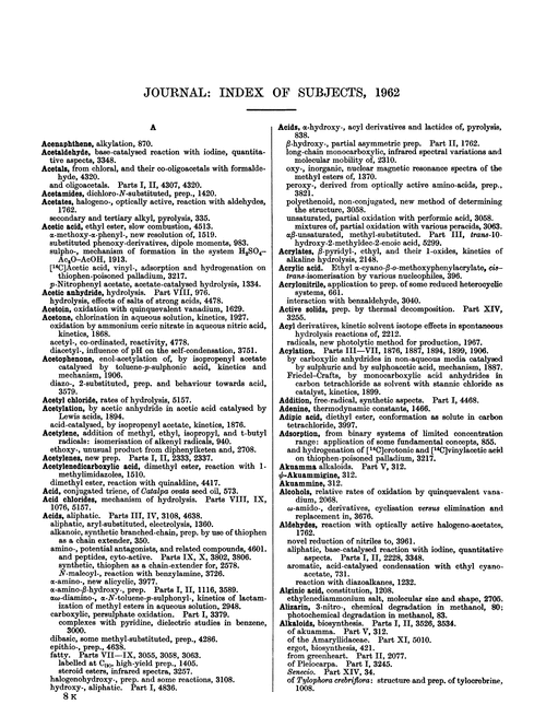 Journal: index of subjects, 1962