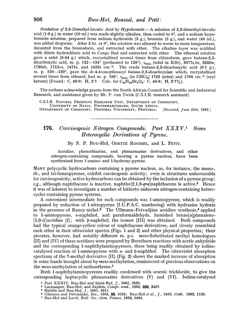 176. Carcinogenic nitrogen compounds. Part XXXV. Some heterocyclic derivatives of pyrene