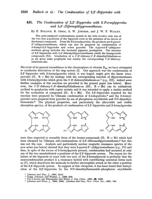 431. The condensation of 2,2′-bipyrroles with 2-formylpyrroles and 5,5′-diformyldipyrromethanes