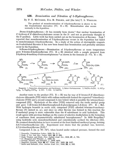 438. Bromination and nitration of 5-hydroxyflavone