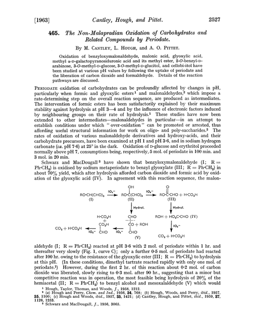 465. The non-malapradian oxidation of carbohydrates and related compounds by periodate