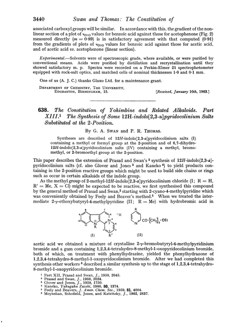 638. The constitution of yohimbine and related alkaloids. Part XIII. The synthesis of some 12H-indolo[2,3-a]pyridocolinium salts substituted at the 2-position
