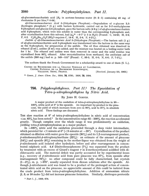 756. Polyphenylethylenes. Part II. The epoxidation of tetra-p-nitrophenylethylene by nitric acid