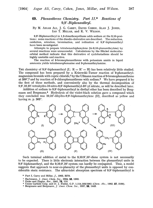 69. Phenanthrene chemistry. Part II. Reactions of 9,9′-biphenanthryl