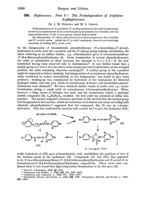 285. Hydrazones. Part V. The perhalogenation of arylidene arylhydrazones