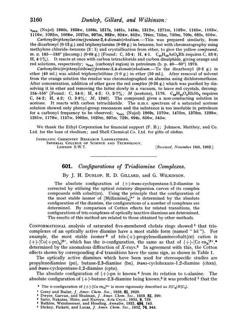 601. Configurations of trisdiamine complexes