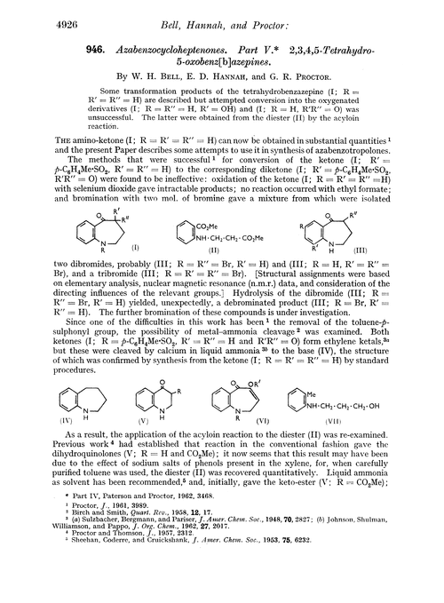 946. Azabenzocycloheptenones. Part V. 2,3,4,5-Tetrahydro-5-oxobenz[b]azepines