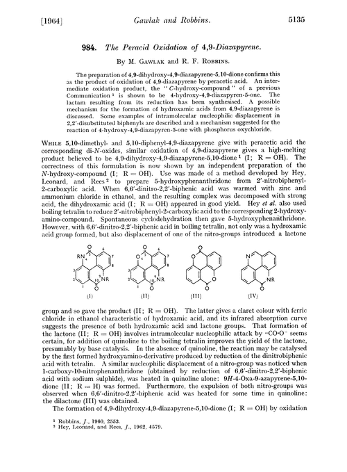 984. The peracid oxidation of 4,9-diazapyrene