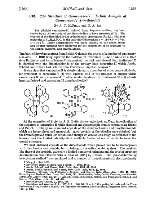 313. The structure of caracurine-II: X-ray analysis of caracurine-II dimethiodide