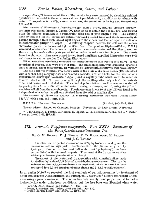 372. Aromatic polyfluoro-compounds. Part XXI. Reactions of the pentafluorobenzenediazonium ion
